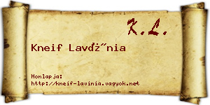 Kneif Lavínia névjegykártya